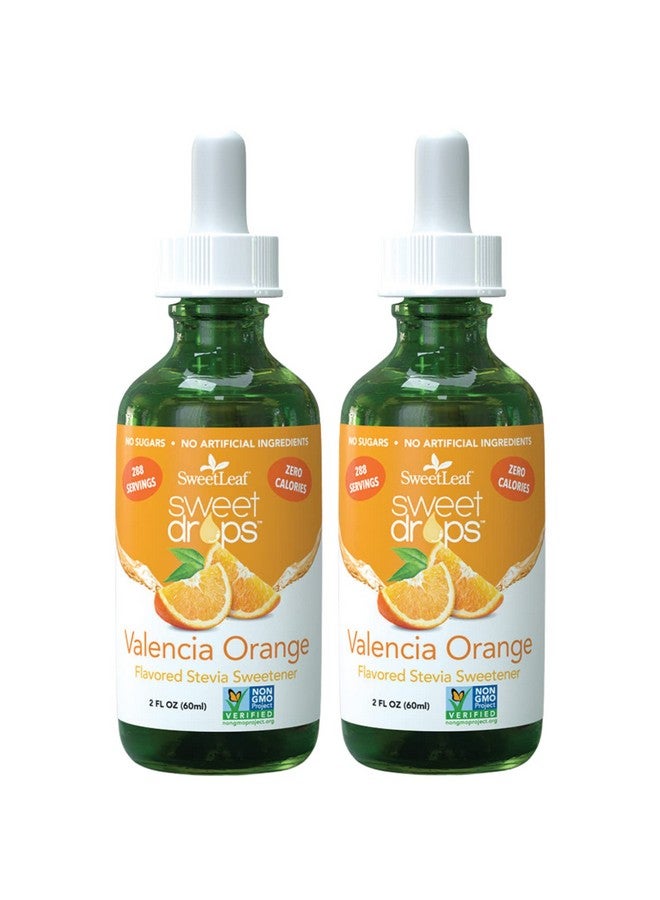 SweetLeaf Stevia Sweet Drops Valencia Orange Liquid Stevia Drops Sweetener Zero Calorie Nongmo Flavored Stevia Liquid Sugar Substitute For Sugarfree Sodas Mixed Drinks Iced Tea 2 Fl Oz (Pack Of 2) - Image 1