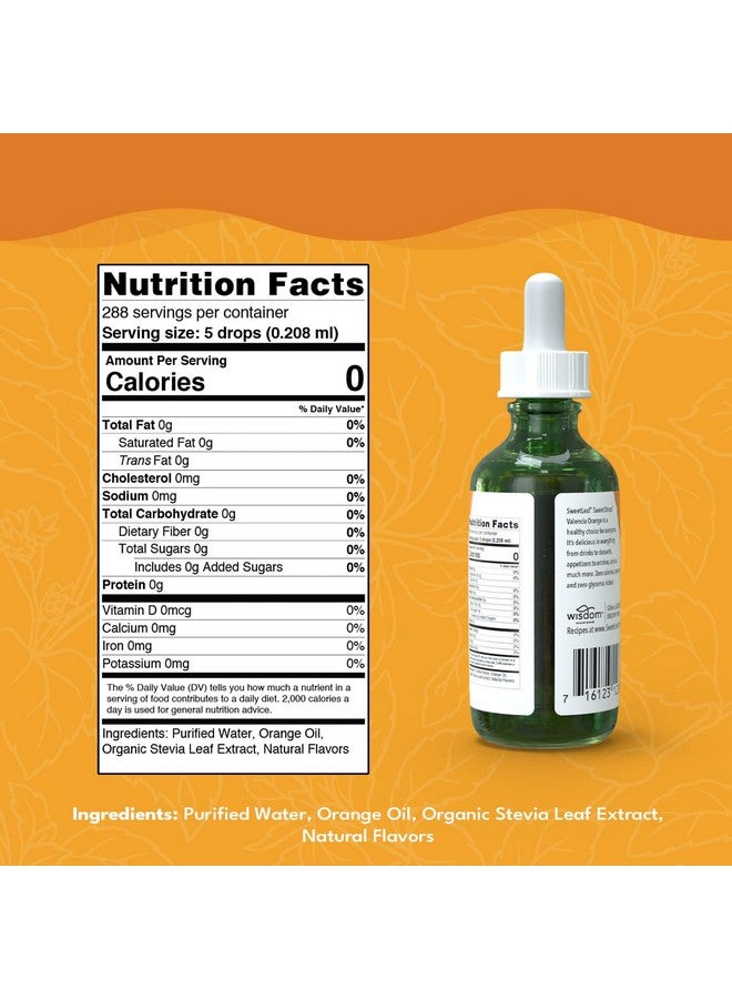 SweetLeaf Stevia Sweet Drops Valencia Orange Liquid Stevia Drops Sweetener Zero Calorie Nongmo Flavored Stevia Liquid Sugar Substitute For Sugarfree Sodas Mixed Drinks Iced Tea 2 Fl Oz (Pack Of 2) - Image 3