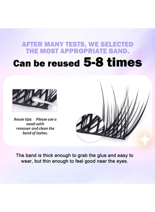 جاكي رموش صناعية من Lash Clusters وصلات رموش صناعية D Curl Cluster Lashes 120 قطعة 10 مم فقط خصلات رموش فردية طبيعية وناعمة (D Curl 10 مم) - Image 5