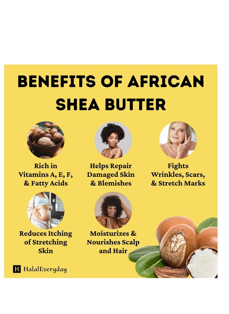 HalalEveryDay HalalEveryDay Raw Unrefined Grade A Soft and Smooth African Shea Butter from Ghana - Amazing quality and consistency - comes in a 32 oz Jar - Total weight approximately 24 oz  - Image 3