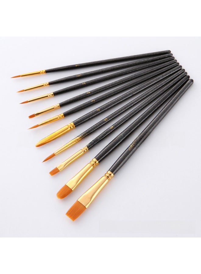 ZhuTing Pearlescent Blue Rod Watercolor Pen Set Nylon Hair Brush Oil Brush Set - Image 1
