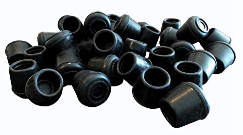 Shepherd Hardware Shepherd 40 Pack Non-Slip Round Rubber Leg Tip Floor Protectors - 1" Inner Diameter for Chairs, Stools & Tables - Reduce Noise & Prevent Scratches – Black - Image 1