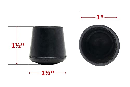 Shepherd Hardware Shepherd 40 Pack Non-Slip Round Rubber Leg Tip Floor Protectors - 1" Inner Diameter for Chairs, Stools & Tables - Reduce Noise & Prevent Scratches – Black - Image 5