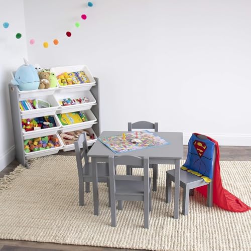 Snazzy Toy Storage Organizer, 8 Large Storage Bins, Grey/White - Image 5