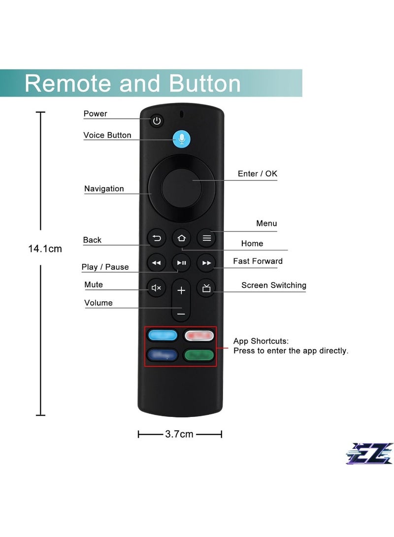 ELTRAZONE Replacement Remote Control for Fire Smart TV Stick (4K, 4K Max, Lite, 2nd & 3rd Gen) and TV Cube (1st & 2nd Gen) S9 – Includes Battery - Image 2
