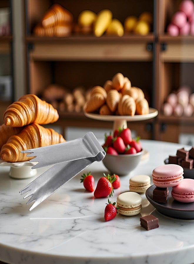 Bwexxt Silver Tweezers Tongs Pastry Tools, Stainless Steel Stainless Steel Walnut Clip Baking Bread Dessert Pastry Decoration Peanut Engraving Mold Cake Bun Decorating Tool Walnut Clip Kitchen - Image 4