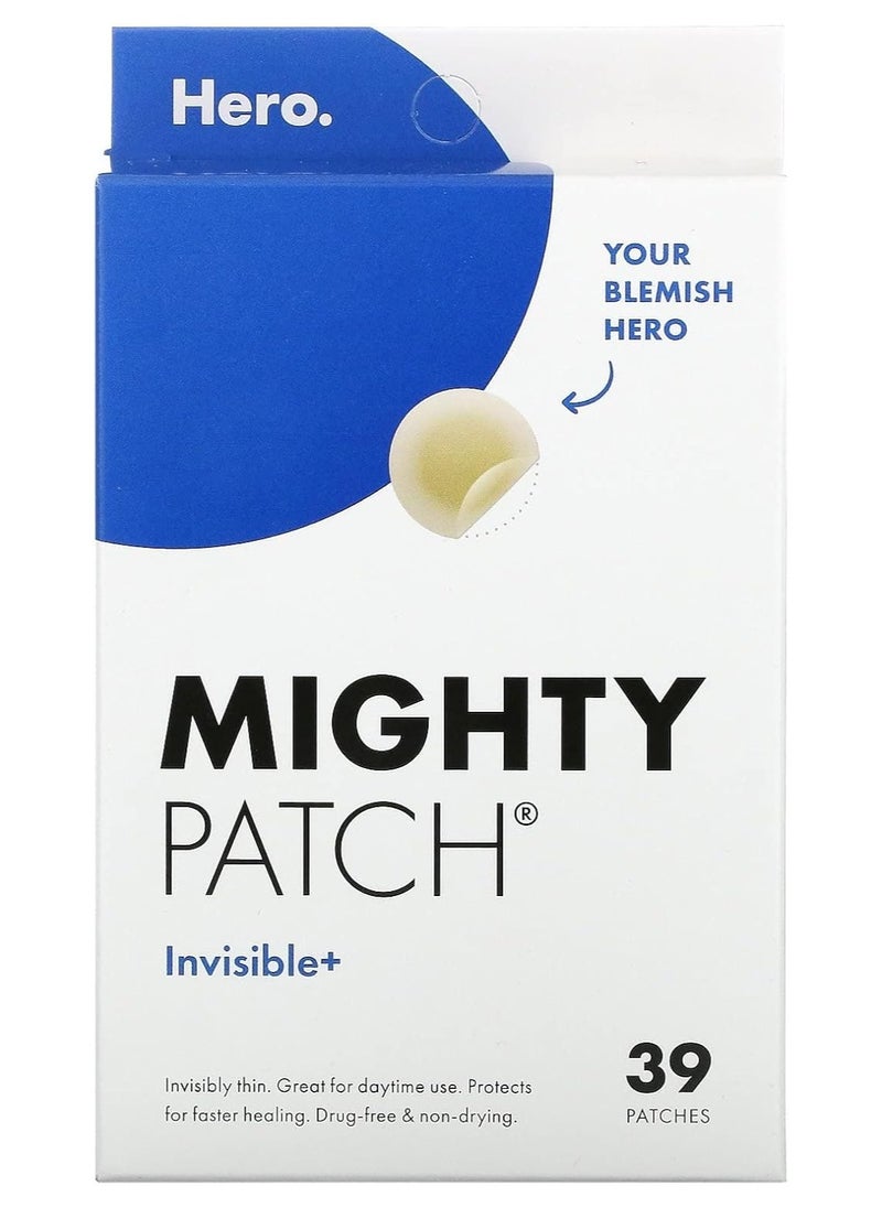 Mighty Patch Invisible Hydrocolloid Acne Pimple Patch Ultra Thin Spot Treatment (39 count) for Face and Day, Vegan, Cruelty-Free  - Image 1