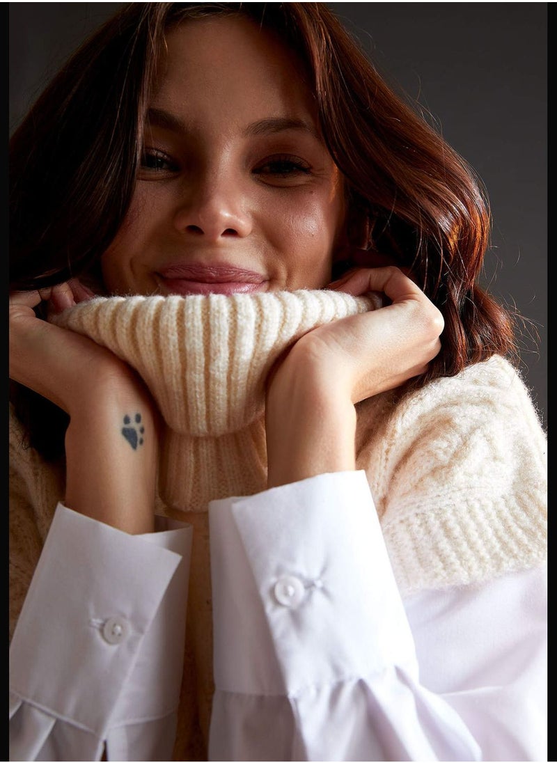 DeFacto - Regular Fit Half Turtleneck Knitted Sweater - Image 1