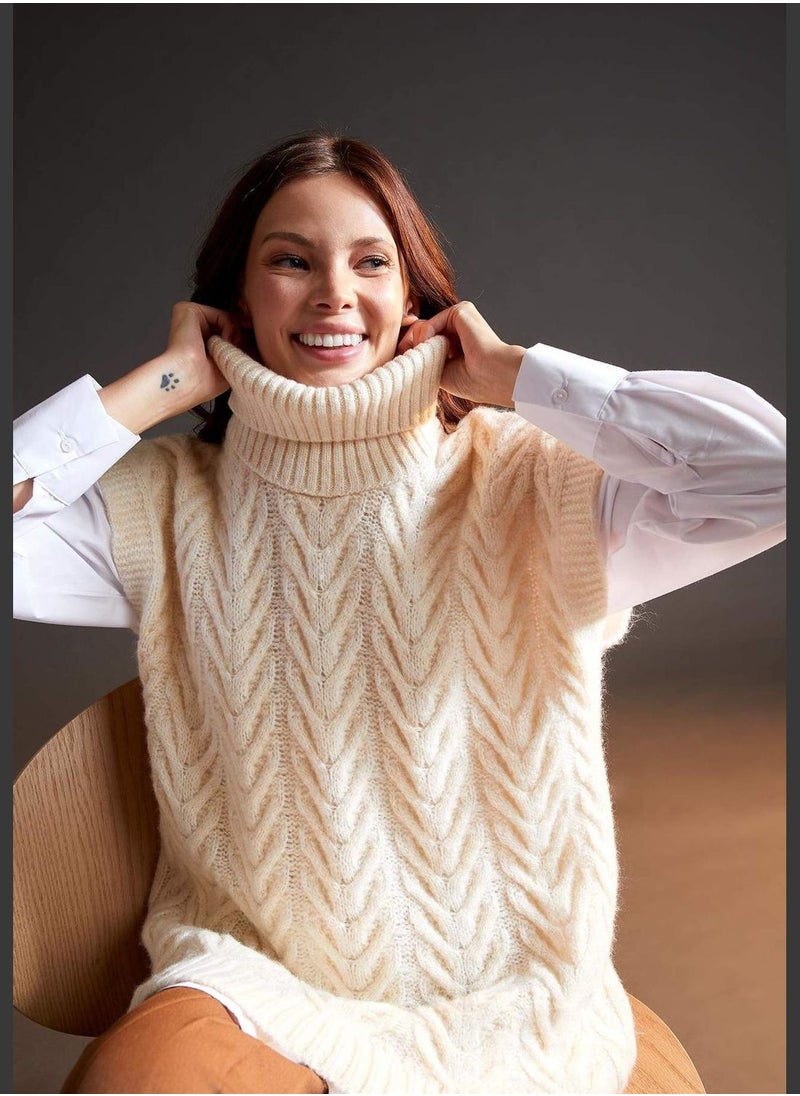 DeFacto - Regular Fit Half Turtleneck Knitted Sweater - Image 1