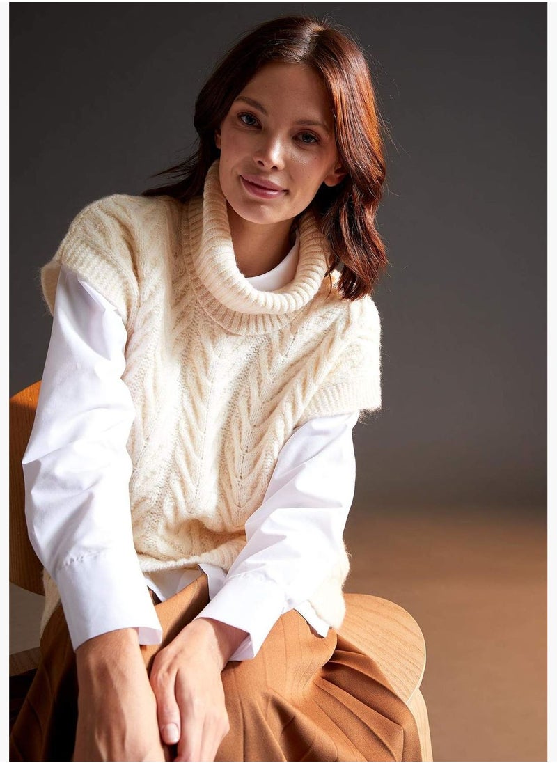 DeFacto - Regular Fit Half Turtleneck Knitted Sweater - Image 1