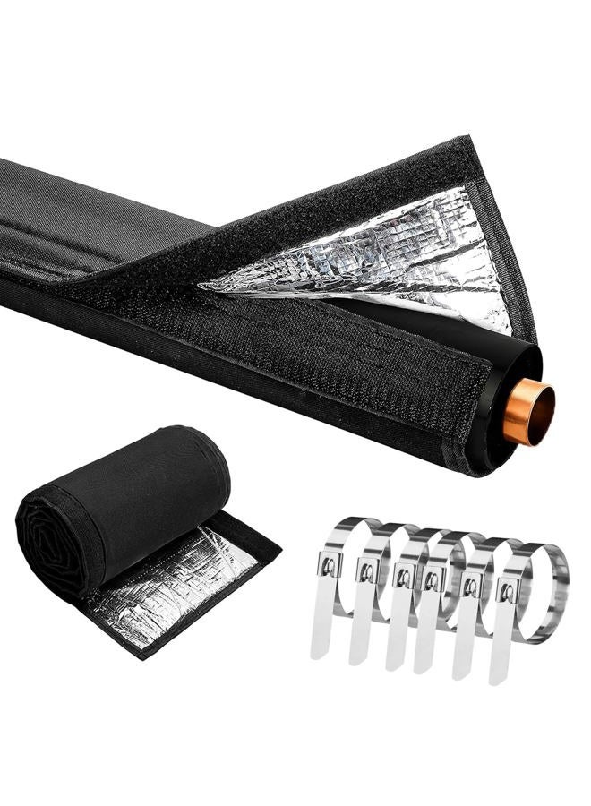 ZEHYRNE (1 عبوة) غلاف عزل أنابيب النحاس HVAC ثلاثي الطبقات، 72 × 10.2 بوصة غلاف عزل خط تكييف 900D أكسفورد، لف قابل للتعديل لتكييف الهواء المنفصل، مضخة حرارية - مع 6 روابط معدنية - Image 1