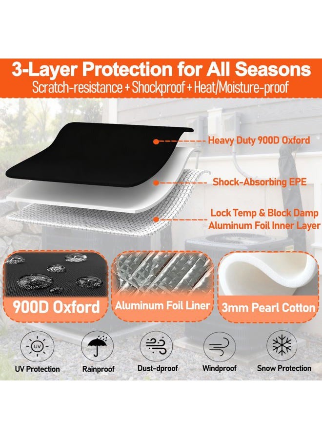 ZEHYRNE (1 عبوة) غلاف عزل أنابيب النحاس HVAC ثلاثي الطبقات، 72 × 10.2 بوصة غلاف عزل خط تكييف 900D أكسفورد، لف قابل للتعديل لتكييف الهواء المنفصل، مضخة حرارية - مع 6 روابط معدنية - Image 3