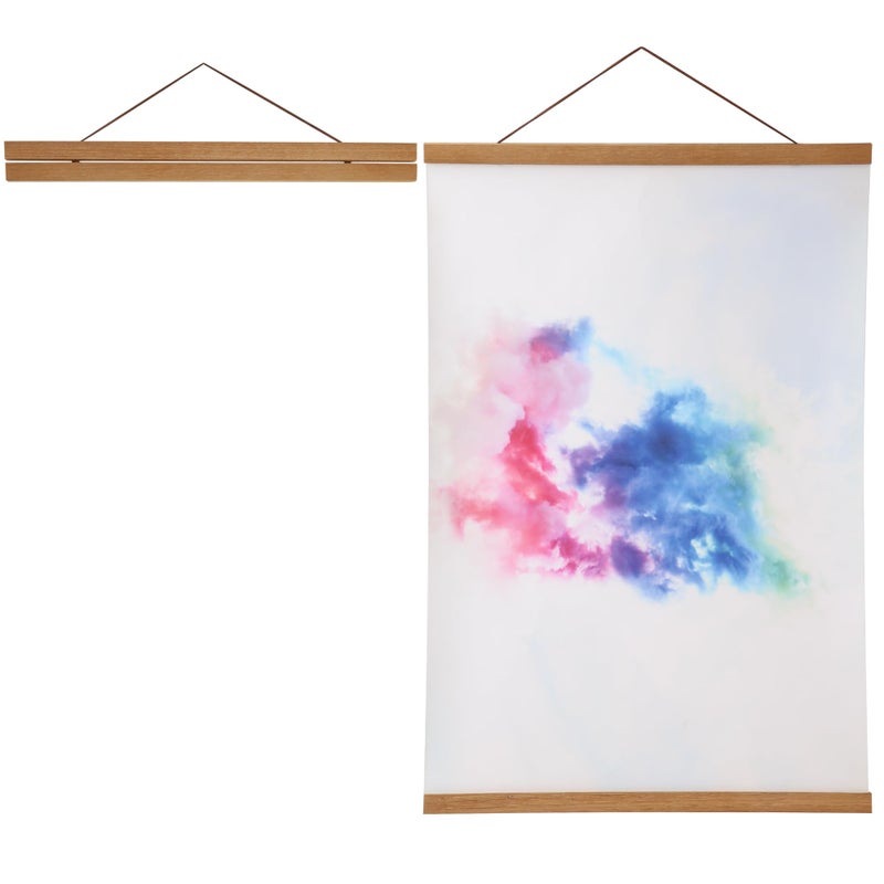 Medog Magnetic Poster Hanger Frame  12"" Wide Magnetic Poster Hanger Frame  Display Posters 12x18 12x16 12x20 12x24 12x36 Picture Frame  Teak Wood Natural 1 Pack - Image 1
