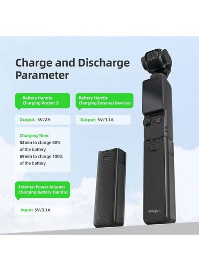 aMagisn Premium Power Bank for DJI Osmo Pocket 3 - Essential Accessory for DJI Action Cameras - Image 2