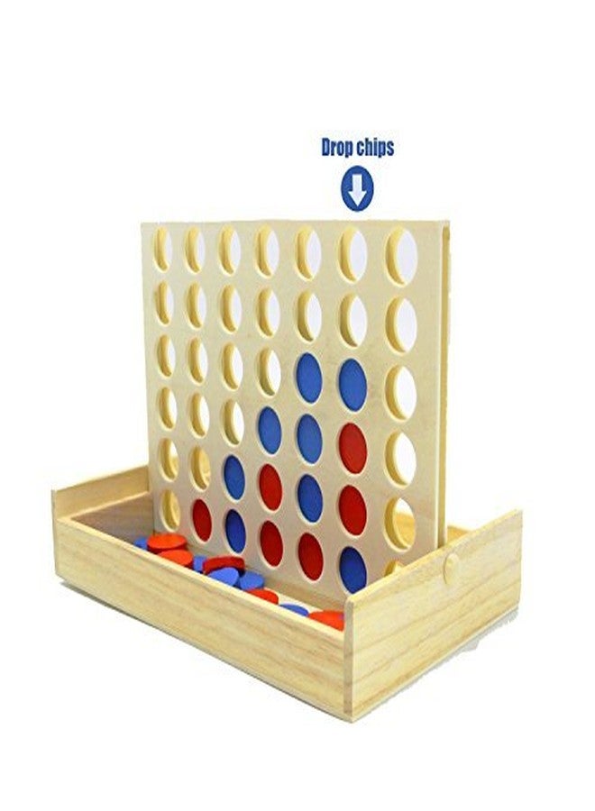 SHUYUE 4 in a Row Wooden Board Game Foldable Line Up 4 Classic Family Toy Educational Toy For Kids and Family - Image 4