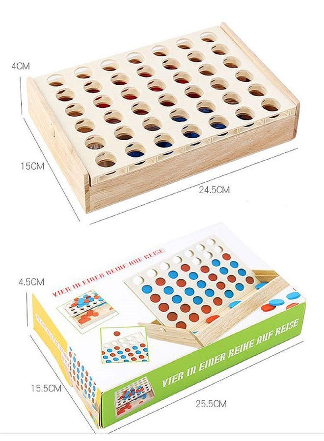 SHUYUE 4 in a Row Wooden Board Game Foldable Line Up 4 Classic Family Toy Educational Toy For Kids and Family - Image 2