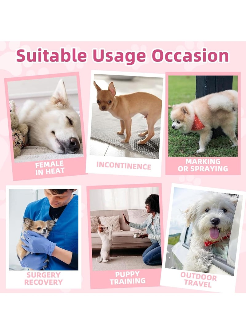 MissTiara Female Dogs Diapers - 20 count Disposable Pet Diapers Super Absorbent Soft Suitable for Female Puppy Cats or Dogs with Leak Protection, Excitable Urination, Incontinence 3-7kg Pink Size M - Image 4