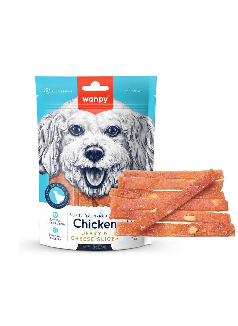 Wanpy Chicken Jerky & Cheese Slices 100g  - Image 1