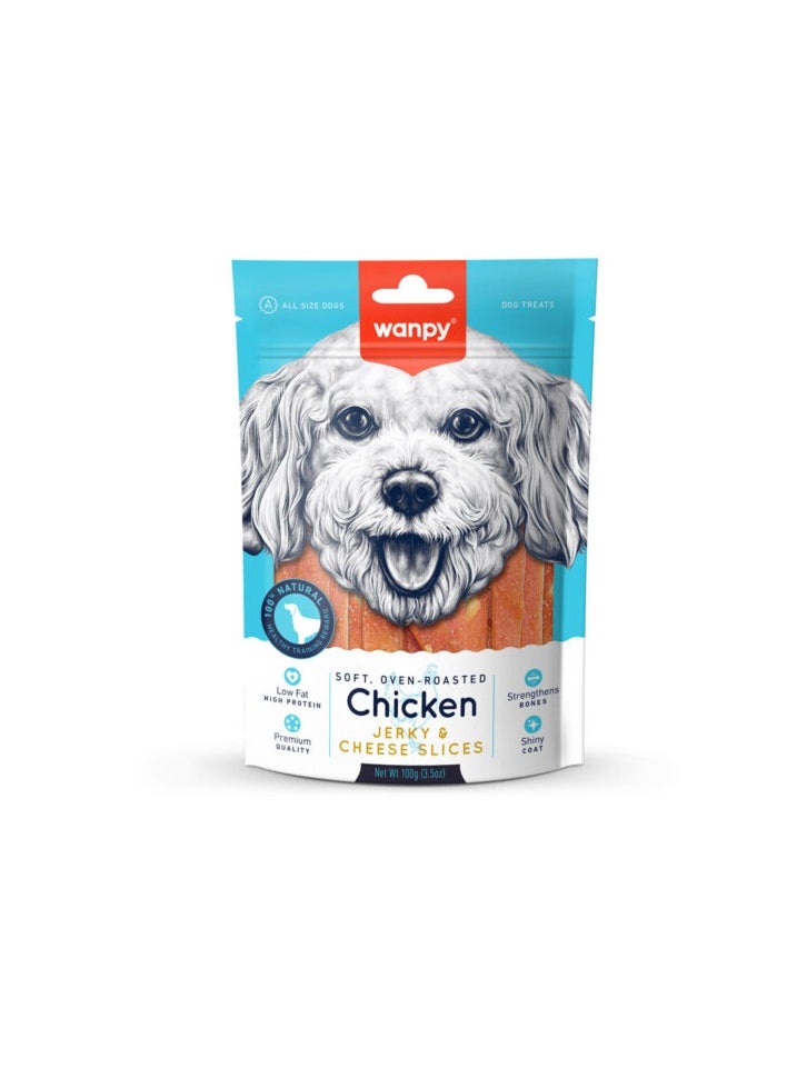 Wanpy Chicken Jerky & Cheese Slices 100g  - Image 2