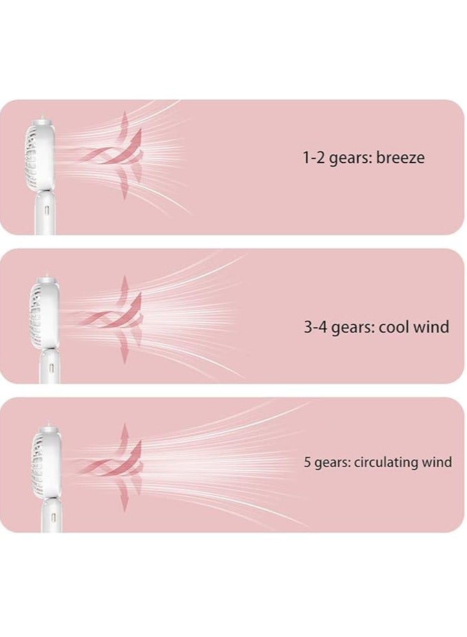 Mini Handheld Fan, 5000mAh Rechargeable Battery, 5-Speed Adjustable Wind Speed Mode, Small Pocket Fan for Indoor and Outdoor, Mini Travel Fan with Smart LED Digital Display - Image 3