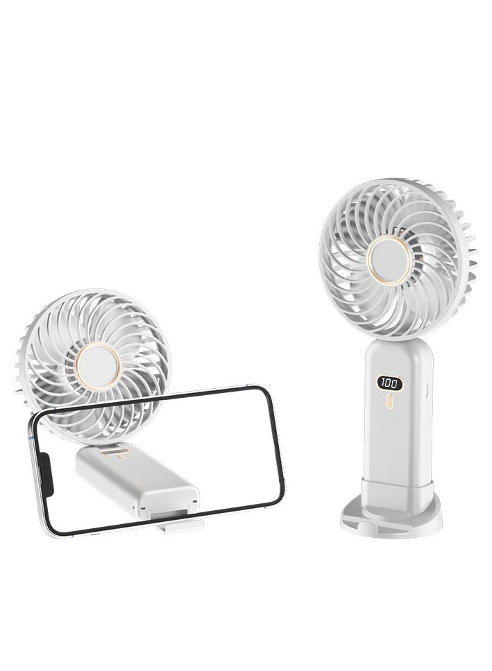 Mini Handheld Fan, 5000mAh Rechargeable Battery, 5-Speed Adjustable Wind Speed Mode, Small Pocket Fan for Indoor and Outdoor, Mini Travel Fan with Smart LED Digital Display - Image 1