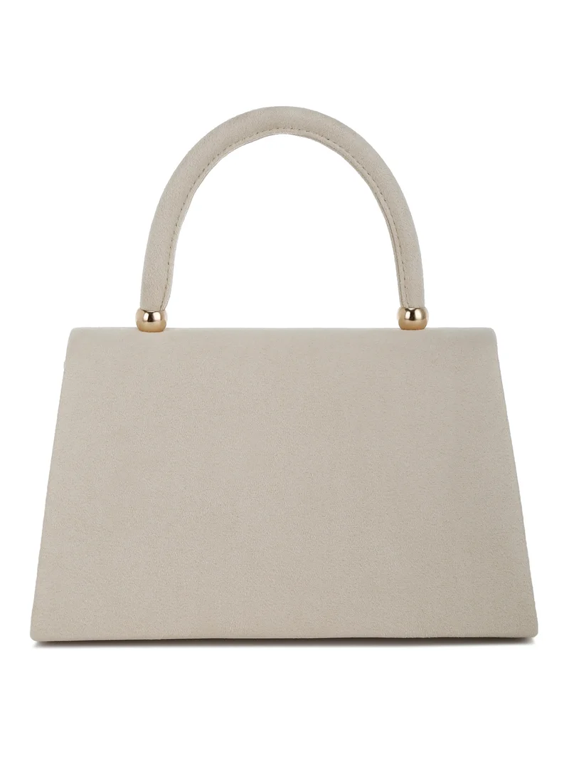 London Rag Mini Top Handle Brooch Bag in White
