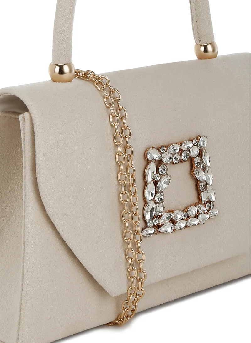 London Rag Mini Top Handle Brooch Bag in White