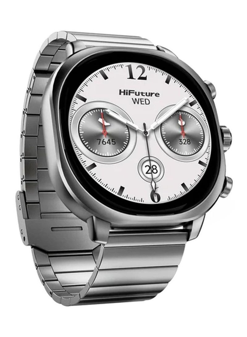 HiFuture HiFuture AIX Stainless Steel Smartwatch, 1.43" AMOLED Display, Wireless Calling, Health Monitoring, 10-Day Battery Life, IP67 Waterproof - Silver  - Image 1
