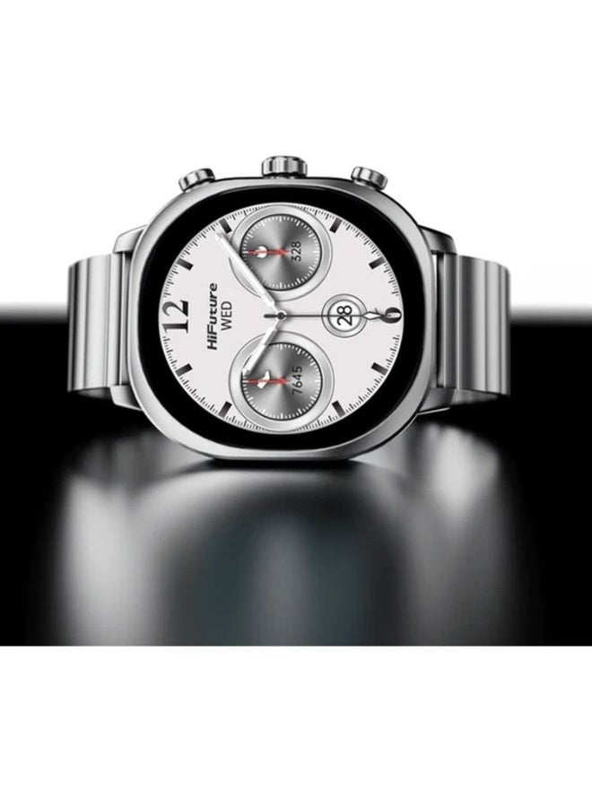 HiFuture HiFuture AIX Stainless Steel Smartwatch, 1.43" AMOLED Display, Wireless Calling, Health Monitoring, 10-Day Battery Life, IP67 Waterproof - Silver  - Image 2
