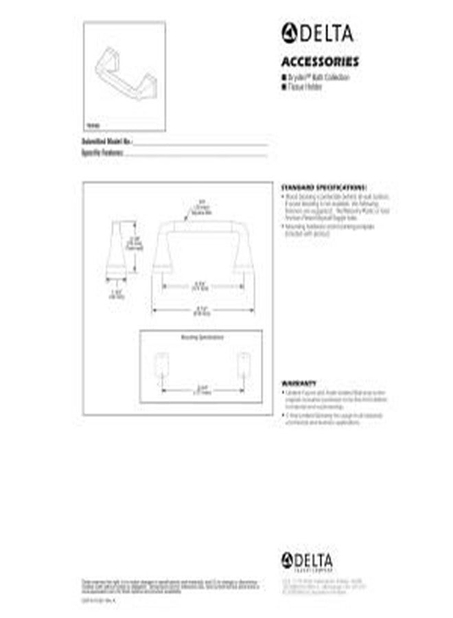 دلتا حامل ورق تواليت درايدن من دلتا فاوست، لون برونزي شامبانيا، إكسسوارات حمام، 75150-CZ - Image 2