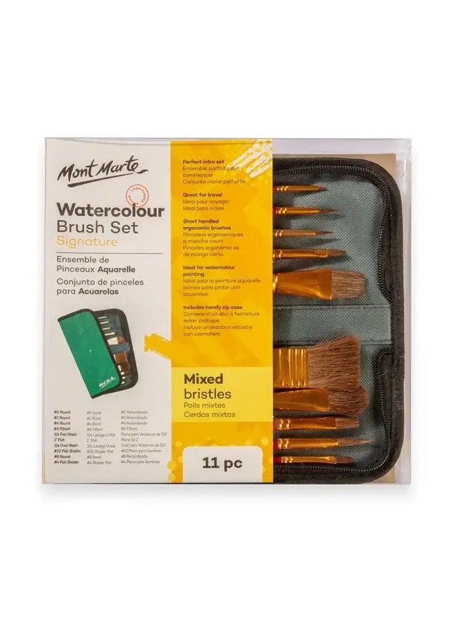 Montmarte Brush Set in Wallet Watercolour - 11PC  - Image 1
