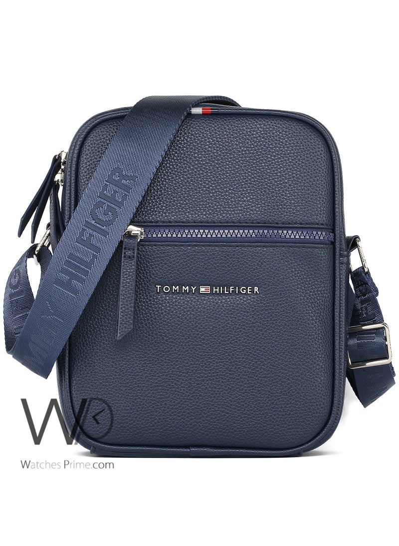 Tommy Hilfiger Plus Leather Tommy Hilfiger Crossbody Messenger Shoulder Navy Blue Men Bag  - Image 1