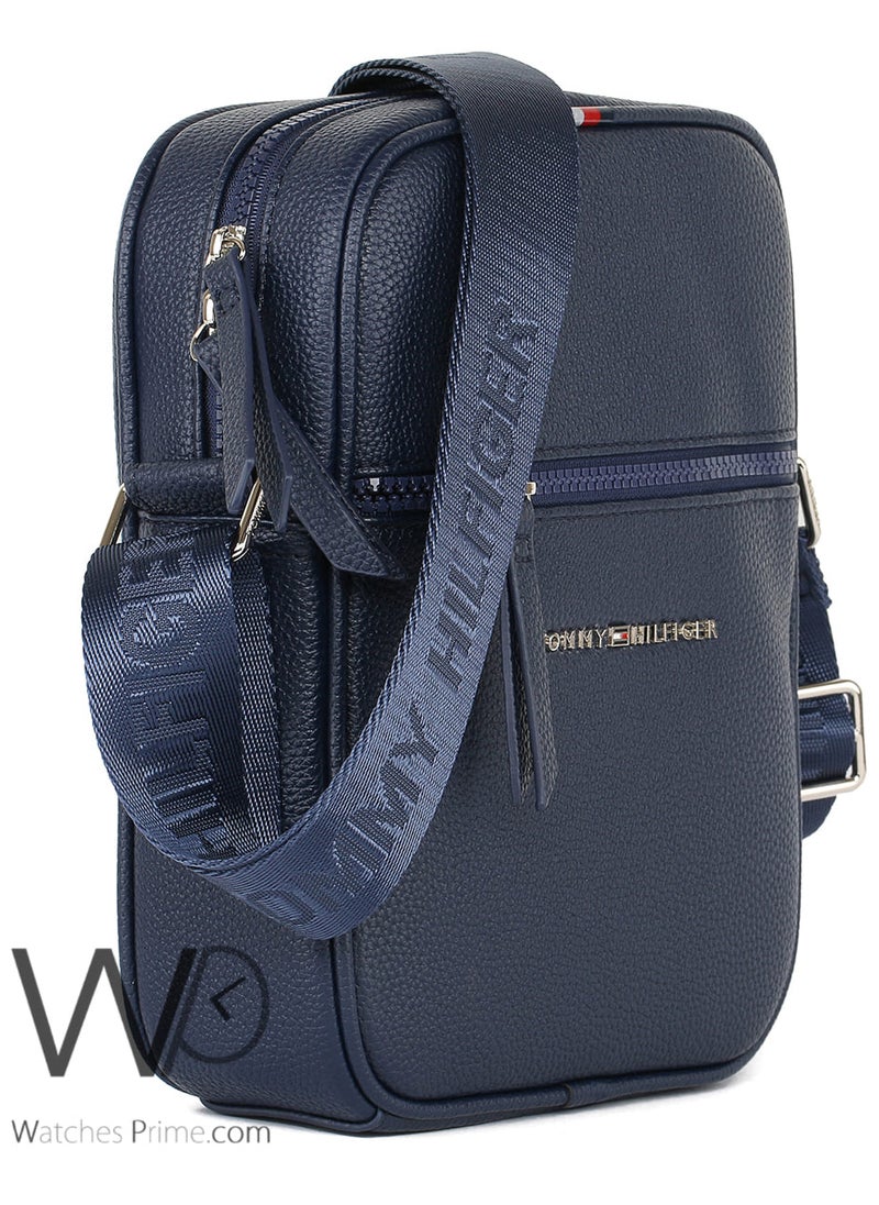 Tommy Hilfiger Plus Leather Tommy Hilfiger Crossbody Messenger Shoulder Navy Blue Men Bag  - Image 4