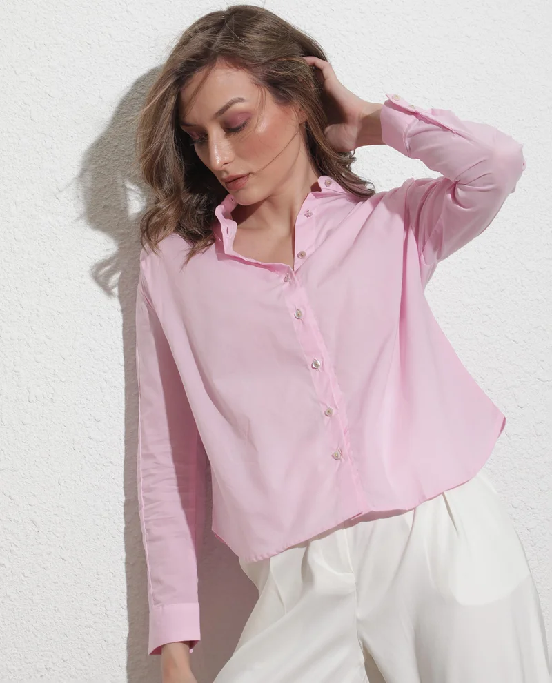 Rareism Women's Pearl Elegance Poplin Blouse