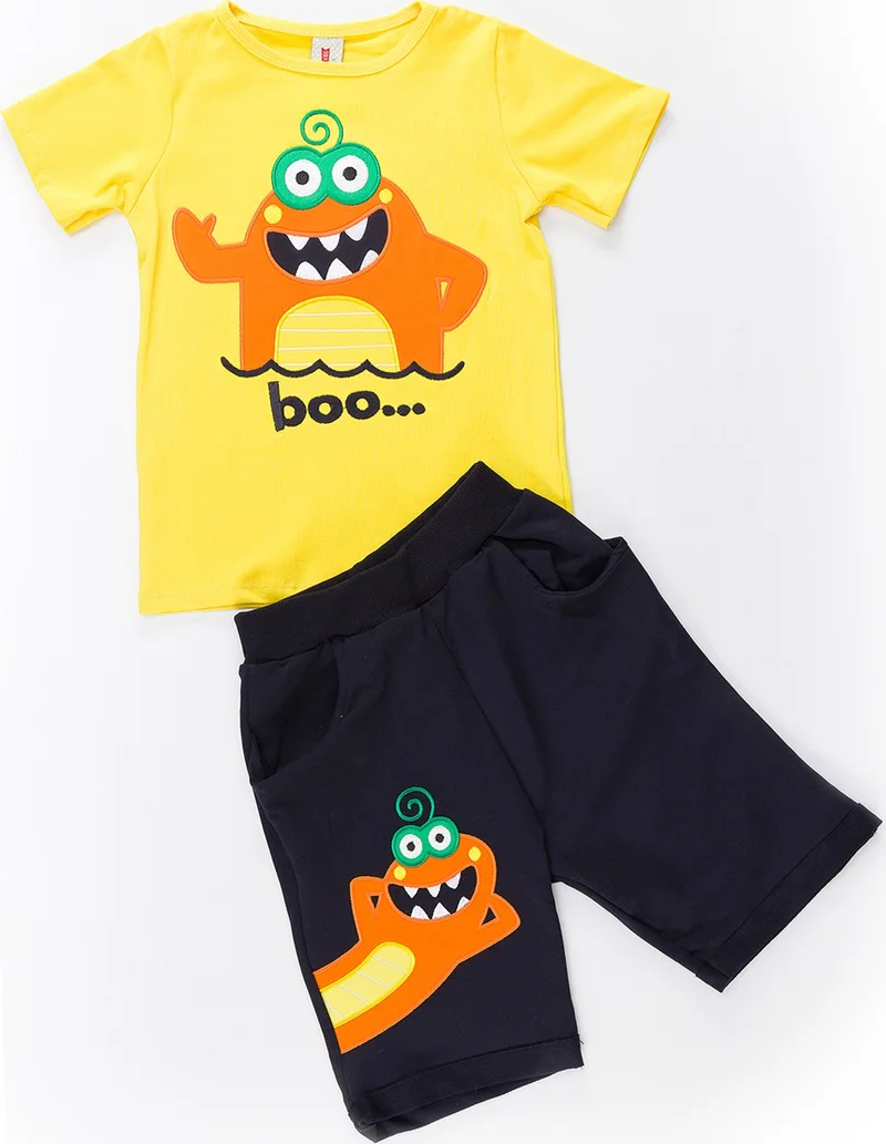 Denokids Lake Monster Boy T-shirt Shorts Set