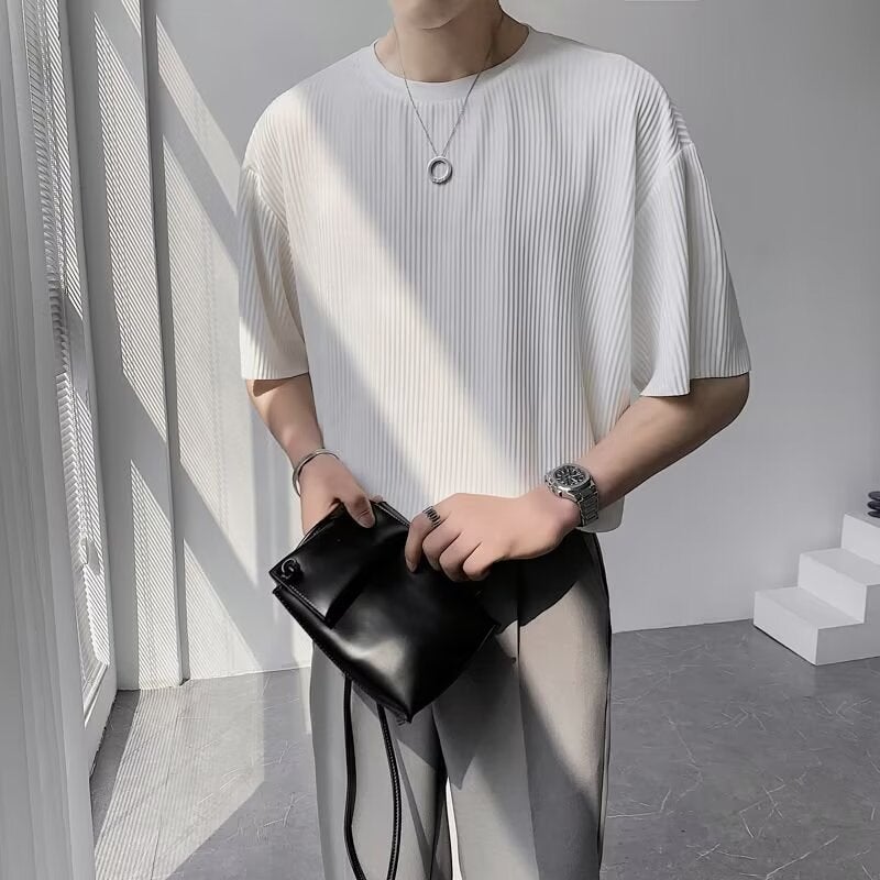 New Short-Sleeved T-Shirt Men'S Summer Korean-Style Trendy Simple Half-Sleeved Top Hong Kong-Style Loose Casual Trendy Brand T-Shirt - Image 5