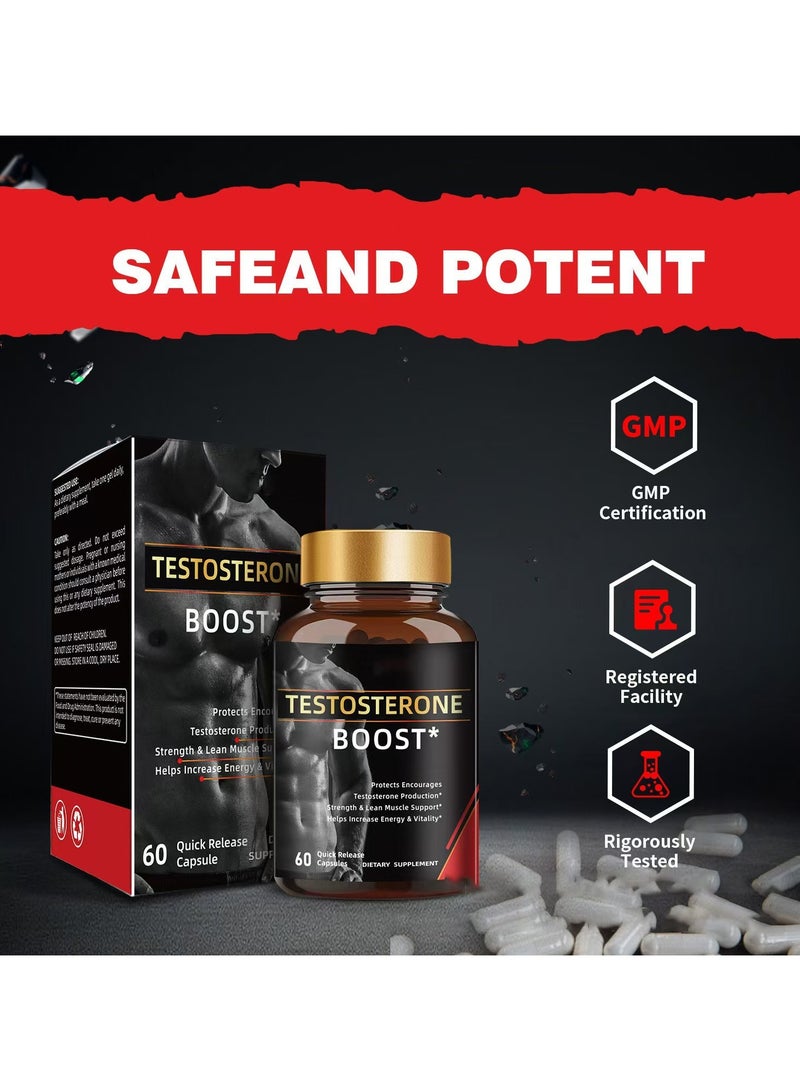 BIYODE BIYODE Testosterone Booster & Energy Supplement for Men – Boosts Energy, Stamina, Vitality & Performance – 60 Capsules - Image 4