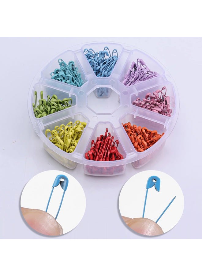 KINBOM Safety Pins, 480 Pcs 19mm Mini Safety Pins Metal Safety Pins for Art Craft Sewing Jewelry Making (8 Colors) - Image 3