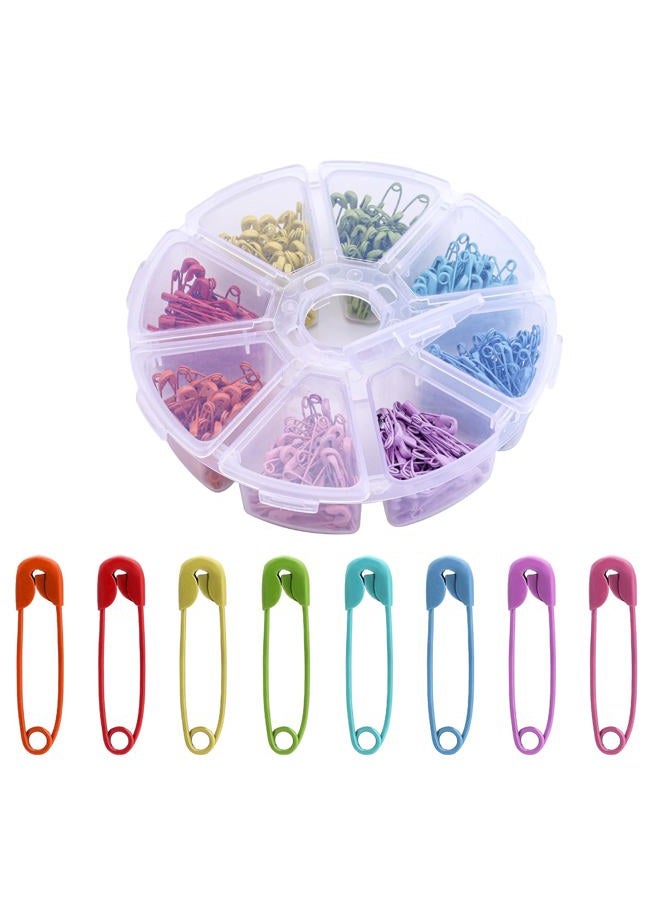 KINBOM Safety Pins, 480 Pcs 19mm Mini Safety Pins Metal Safety Pins for Art Craft Sewing Jewelry Making (8 Colors) - Image 1