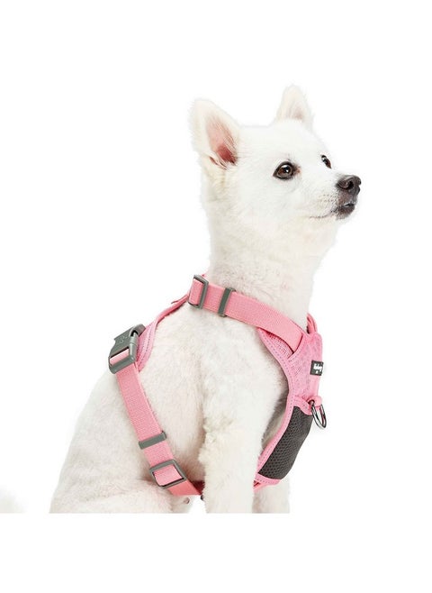 Blueberry Pet Soft & Comfy 3M Reflective Dog Harness Vest | Mesh Padded No Pull Dog Harness | Multi-Colored Stripe - Pink | Adjustable Reflective Dog Harness for Small Dogs