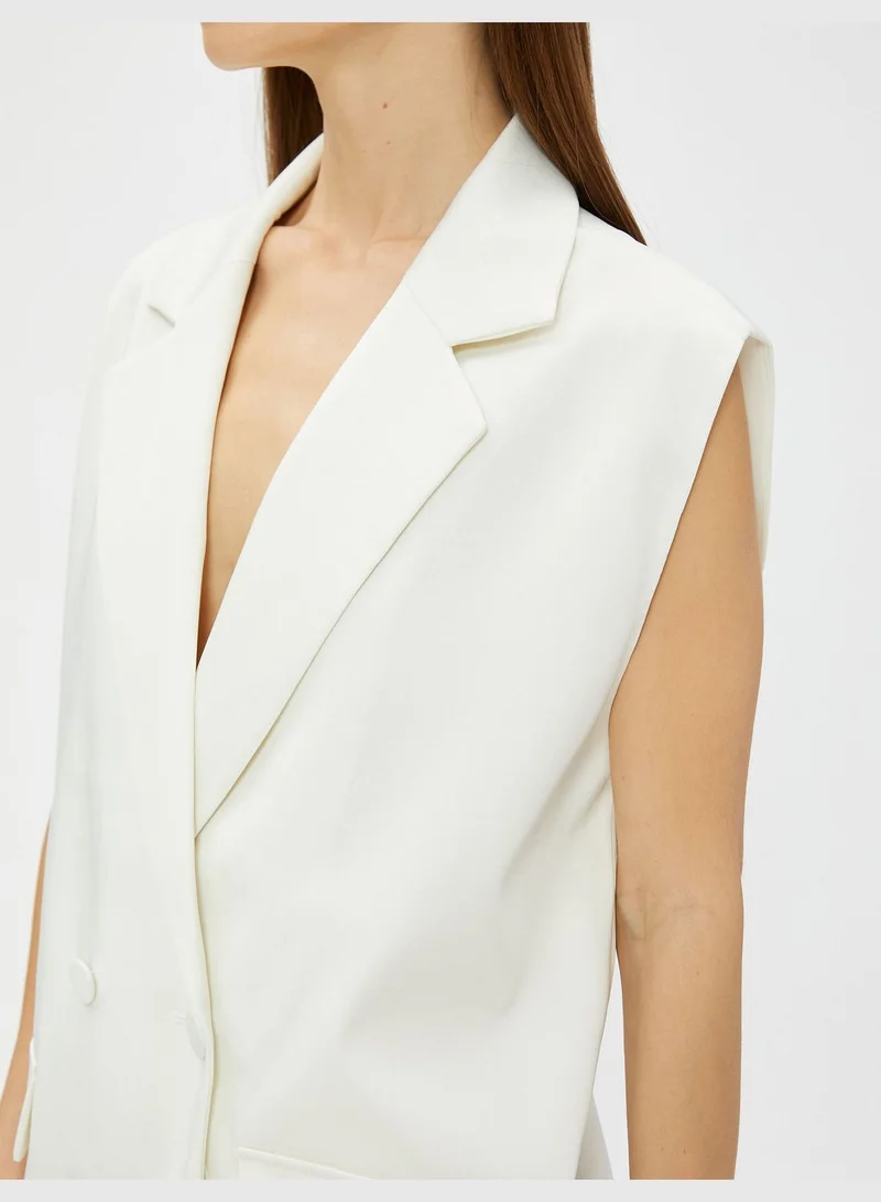 KOTON Buttoned Wrapped Blazer Vest