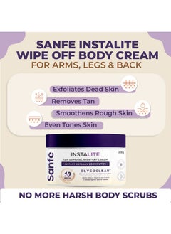Sanfe Detan Cream Instalite Detan Wipe Off 200 Gm | With Glycoclear Technology | 1 Tone Brighter In 10 Mintues | For Legs, Arms, Underarms And Back | Detan Cream Pack For Tan Removal & Glowing Skin  - Image 3