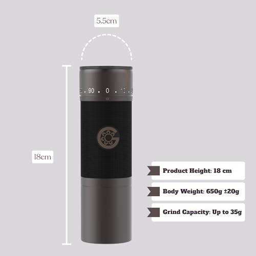 KINGrinder K7 Manual Coffee Grinder Bent Handle Magnetic Clip Powder Catcher ProLevel 7Edge Stainless Steel Conical Burr 3035g Capacity - Image 3