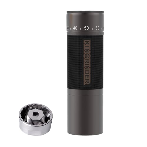 KINGrinder K7 Manual Coffee Grinder Bent Handle Magnetic Clip Powder Catcher ProLevel 7Edge Stainless Steel Conical Burr 3035g Capacity - Image 1