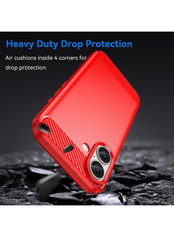 S-TOP Case For iPhone 16 Brushed Texture Carbon Fiber TPU Phone Case - Image 3