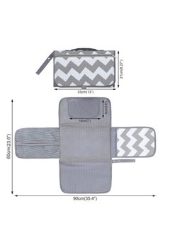 Excefore Baby Portable Diaper Changing Pad, Baby Changing Pad & Diaper Changer Travel Bag, Smart Design Baby Changing Mat, Waterproof Travel Diaper Changing Kit, Gifts for Baby Shower (Grey Wave)  - Image 3
