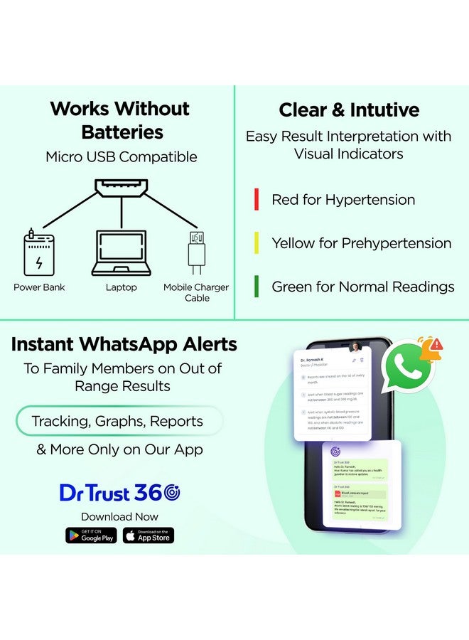 دي آر تراست جهاز قياس ضغط الدم الرقمي المريح الأوتوماتيكي بالكامل من Dr Trust (الولايات المتحدة الأمريكية) بتقنية Mdi (أسود) - Image 5