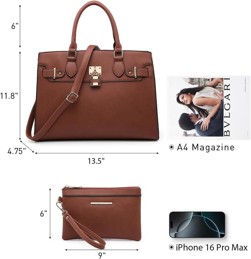 Dasein Women Handbags and Purses Ladies Shoulder Bag Top Handle Satchel Tote Work Bag with Wallet - Image 4