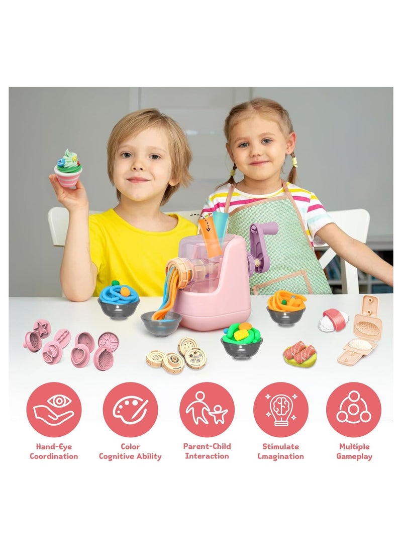 Playdough Set for Toddlers, Playdough Tools, Playdough Noodle Toy with 28 PCS Play Dough Accessories and Play Clay Sets with 12 Colors Dough for Boys and Girls Birthday Gift - Image 3