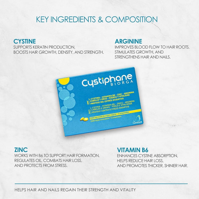 Biorga Cystiphane Hair and Nails Supplement - 120 Tablets - Image 3